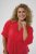 Kaffe Curve Karlia 3/4 Sleeve Blouse Red - Chemisiers - 