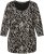 Ulla Popken Number Print 3/4 Sleeve Tee Black - T-shirts imprimés pour femme - 