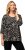 Ulla Popken Number Print 3/4 Sleeve Tee Black - T-shirts imprimés pour femme - 