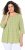Ulla Popken Flower Print 3/4 Sleeve A-Line Tee Lime - T-shirts imprimés pour femme - 