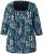 Ulla Popken Graphic Print Square Neck Tee Black - T-shirts imprimés pour femme - 