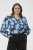 Kaffe Curve Sasja Blouse à manches longues Blue Snake Flower - Blouses et tuniques - 