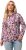 Ulla Popken Floral Print Drawstring Collar Hoodie Vanilla - Sweatshirts & hoodies - 