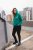 Ulla Popken Face Graphic Long Sleeve Hoodie Emerald Green - Sweatshirts & hoodies - 
