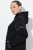 Ulla Popken Mix Fabric Reflective Trim Zip Hoodie Black - Sweatshirts & hoodies - Sweats, hoodies et mailles douillets
