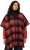Ulla Popken Oversized Plaid Wing Collar Poncho Red Orange - Vestes - 