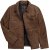 JP1880 Leather Jacket Nubuck Shirt Collar Brown - Vestes - Vestes homme grandes tailles
