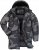 JP1880 Quilted Parka with Camouflage Drawstring Waist Black - Vestes - Vestes homme grandes tailles