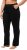 Ulla Popken Bootcut Elastic Waist Cotton French Terry Sport Pants Black - Jeans & Pantalons Femme Grandes Tailles – Plus Size - 