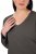 Ulla Popken Back To Basics V-Neck Relaxed Fit Cotton Tee Graphite Grey - T-shirts - T-shirts au féminin, grandes tailles