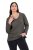 Ulla Popken Back To Basics V-Neck Relaxed Fit Cotton Tee Graphite Grey - T-shirts - T-shirts au féminin, grandes tailles