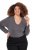 Ulla Popken Back To Basics V-Neck Relaxed Fit Cotton Tee Graphite Grey - T-shirts - T-shirts au féminin, grandes tailles