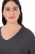 Ulla Popken Back To Basics V-Neck Relaxed Fit Cotton Tee Charcoal Grey Melange - T-shirts - T-shirts au féminin, grandes tailles