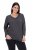 Ulla Popken Back To Basics V-Neck Relaxed Fit Cotton Tee Charcoal Grey Melange - T-shirts - T-shirts au féminin, grandes tailles