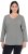Ulla Popken Back To Basics V-Neck Relaxed Fit Cotton Tee Light Grey Melange - T-shirts - 