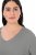 Ulla Popken Back To Basics V-Neck Relaxed Fit Cotton Tee Light Grey Melange - T-shirts - T-shirts au féminin, grandes tailles