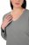 Ulla Popken Back To Basics V-Neck Relaxed Fit Cotton Tee Light Grey Melange - T-shirts - T-shirts au féminin, grandes tailles