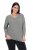 Ulla Popken Back To Basics V-Neck Relaxed Fit Cotton Tee Light Grey Melange - T-shirts - T-shirts au féminin, grandes tailles