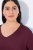 Ulla Popken Back To Basics V-Neck Relaxed Fit Cotton Tee Dark Berry - T-shirts - T-shirts au féminin, grandes tailles