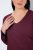 Ulla Popken Back To Basics V-Neck Relaxed Fit Cotton Tee Dark Berry - T-shirts - T-shirts au féminin, grandes tailles