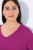 Ulla Popken Back To Basics V-Neck Relaxed Fit Cotton Tee Berry - T-shirts - T-shirts au féminin, grandes tailles