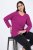 Ulla Popken Back To Basics V-Neck Relaxed Fit Cotton Tee Berry - T-shirts - T-shirts au féminin, grandes tailles