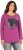 Ulla Popken Tie Hem Long Sleeve Graphic Tee Berry - T-shirts imprimés pour femme - 