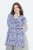 Ulla Popken Allover Printed Pleated Long Sleeve Tee Dark Blue - T-shirts imprimés pour femme - Tee-shirts à motifs pour femme
