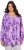 Ulla Popken Allover Printed Pleated Long Sleeve Tee Lavender - T-shirts imprimés pour femme - 