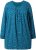 Ulla Popken Pleated Confetti Print Long Sleeve Tee Teal - T-shirts imprimés pour femme - 