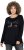 Ulla Popken Your Story Sequined Long Sleeve Tunic Tee Black - T-shirts imprimés pour femme - 