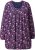 Ulla Popken Pleated Long Sleeve Floral Knit Tunic Ink Blue - T-shirts imprimés pour femme - 
