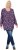 Ulla Popken Pleated Long Sleeve Floral Knit Tunic Ink Blue - T-shirts imprimés pour femme - 