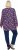 Ulla Popken Pleated Long Sleeve Floral Knit Tunic Ink Blue - T-shirts imprimés pour femme - 