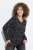Ulla Popken Allover Printed Long Sleeve Tee Black - T-shirts imprimés pour femme - Tee-shirts à motifs pour femme