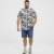 North Latitude T-shirt Allover Printed Navy - T-shirts - T-shirts Homme Grande Taille
