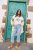 Ulla Popken Cropped Flared Eyelet Jeans Light Blue - Jeans & Pantalons Femme Grandes Tailles – Plus Size - 