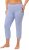 Ulla Popken Basic Stretch Knit Capris Blue - Jeans & Pantalons Femme Grandes Tailles – Plus Size - 