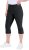 Ulla Popken Bengaline Elastic Waist Stretch Capri Pants Black - Jeans & Pantalons Femme Grandes Tailles – Plus Size - 
