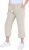 Ulla Popken Cool Linen Elastic Waist Capri Pants Brown - Jeans & Pantalons Femme Grandes Tailles – Plus Size - 