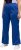 Ulla Popken Snap Placket Side Seam Wide Leg Recycled Polyester Knit Joggers Blue - Jeans & Pantalons Femme Grandes Tailles – Plus Size - 