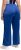 Ulla Popken Snap Placket Side Seam Wide Leg Recycled Polyester Knit Joggers Blue - Jeans & Pantalons Femme Grandes Tailles – Plus Size - 