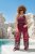 Ulla Popken Mixed Palm Print Elastic Waist Palazzo Pants Red - Jeans & Pantalons Femme Grandes Tailles – Plus Size - 