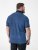 D555 Murray Printed Jacquard Collar & Cuff Short Sleeve Polo Blue - Polos - Polos homme grande taille