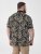 D555 Palmer Leaf Printed Jacquard Collar & Cuff Chest Pocket Polo Black - Polos - Polos homme grande taille
