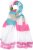 Ulla Popken Pink Lettering Border Print Scarf Snow White - Accessoires - 