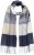 Ulla Popken Checked Fringed Hem Scarf Dark Putty - Accessoires - 