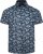Kam Jeans 6061 Hibiscus Floral Print Short Sleeve Shirt Midnight Blue - Chemises - Chemises Grandes Tailles Hommes