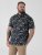 D555 Rick Geometric Print Short Sleeve Shirt Navy - Chemises - Chemises Grandes Tailles Hommes
