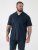 D555 Connor Stretch Cuban Collar Resort Short Sleeve Shirt Navy - Chemises - Chemises Grandes Tailles Hommes